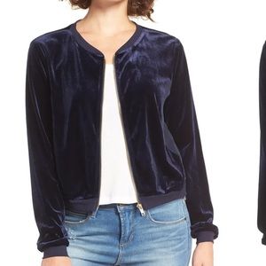 Band of Gypsies navy velvet bomber jacket